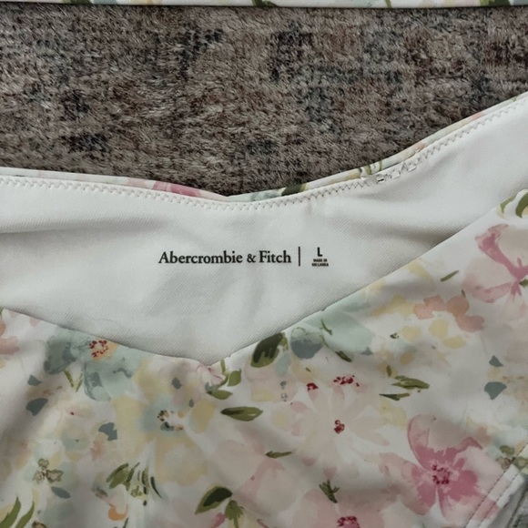 Abercrombie & Fitch Floral Bikini White and Pink Size Large - Picture 2 of 3